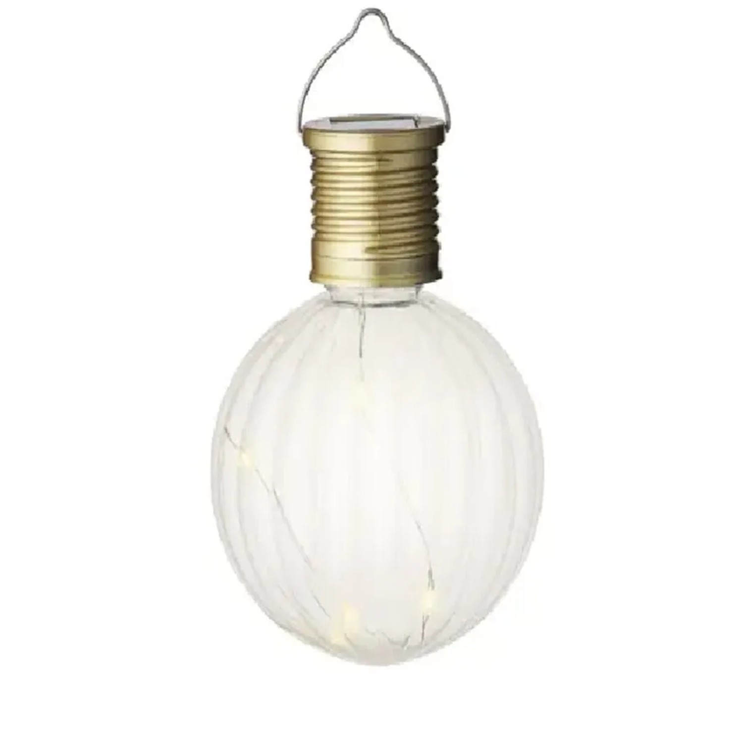 Kaemingk Lumineo Solar Birne Plastik Dauerbetrieb D8cm H11cm Transparent Warm Weiss 6 Stueck