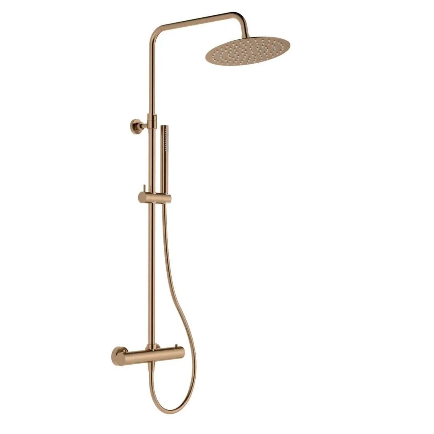Swiss Aqua Technologies Duschsystem Aurum mit Thermostatbatterie Kopfbrause 25CM Rosegold Gebürstet
