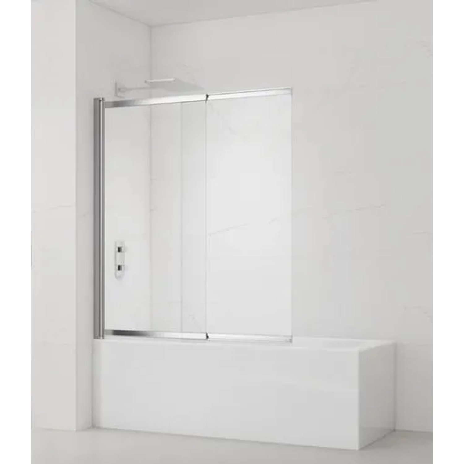Swiss Aqua Technologies Badewannenaufsatz mit Schiebesystem 140 x 120 cm Chrom Glänzend