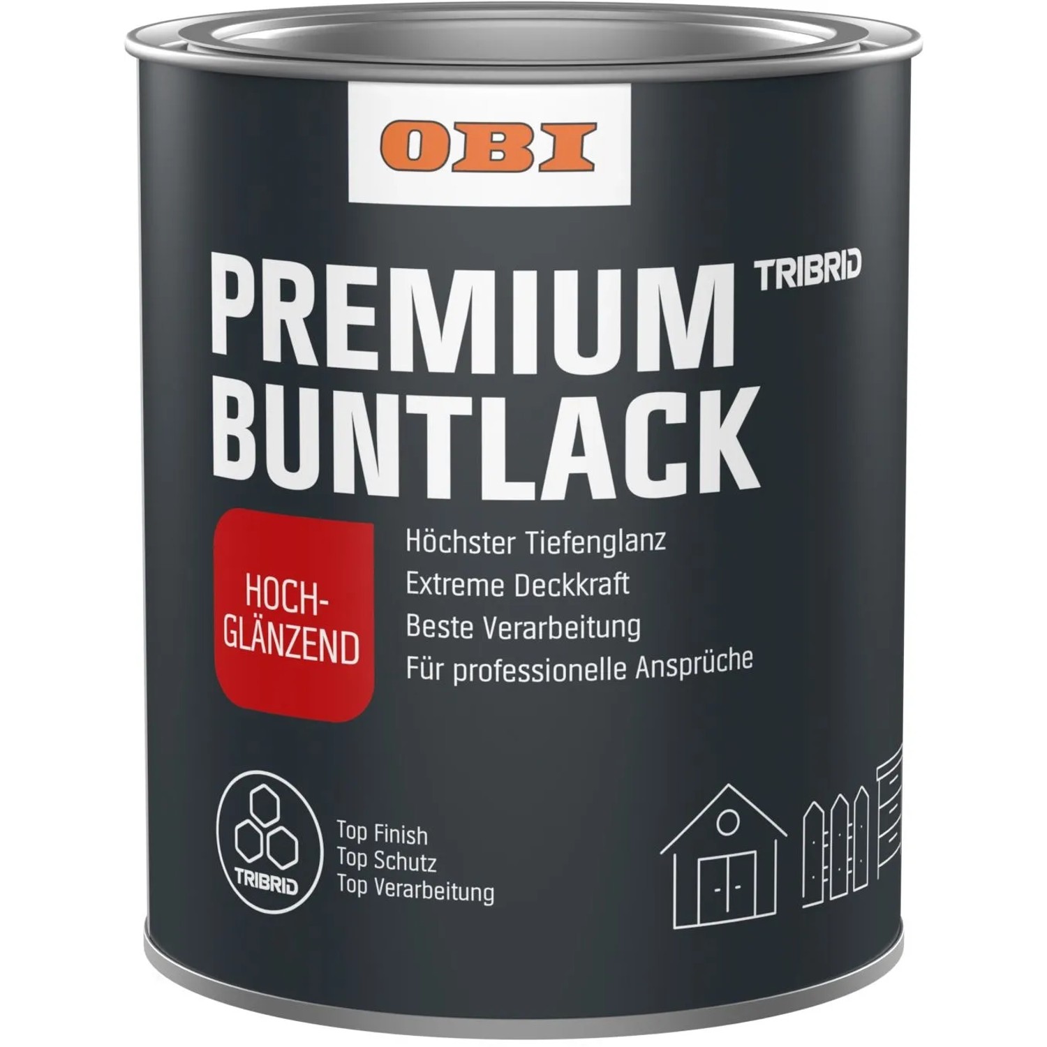 OBI Premium Buntlack Tribrid Reinweiß hochglänzend 750 ml