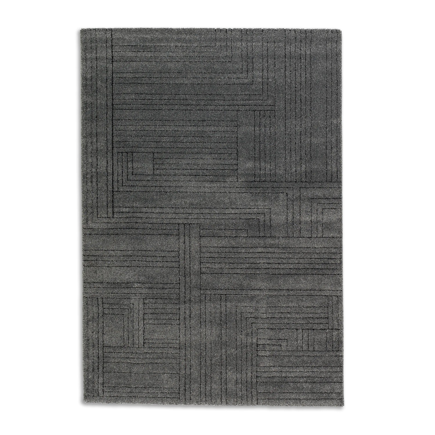 Schöner Wohnen Teppich Pure Design Grafisch 80 cm x 150 cm Anthrazit