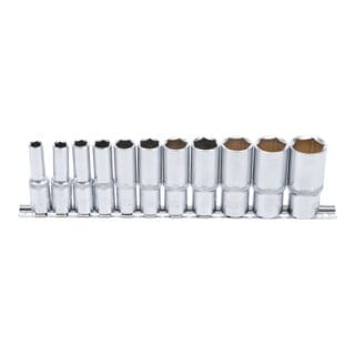 Bgs Technic - Steckschlüssel-Einsatz-Satz Sechskant, tief Antrieb Innenvierkant 10 mm (3/8') Zollgrößen 11-tlg.