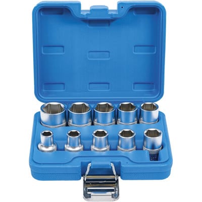 Bgs Technic - Steckschlüssel-Einsatz-Satz Sechskant Antrieb Innenvierkant 12,5 mm (1/2') Zollgrößen 10-tlg.