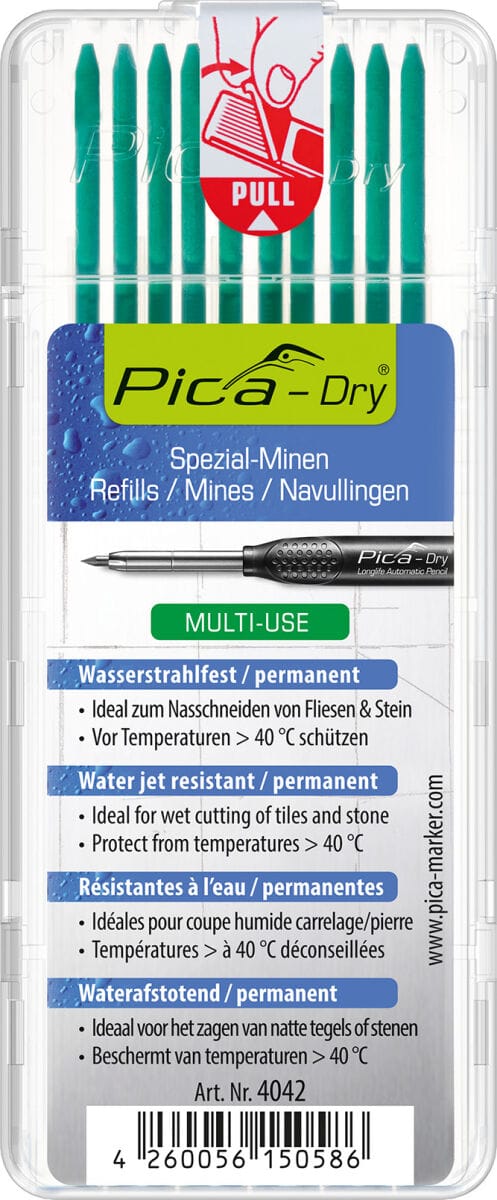 Dry 10 x Spezialminen wasserstrahlfest Grün - Pica