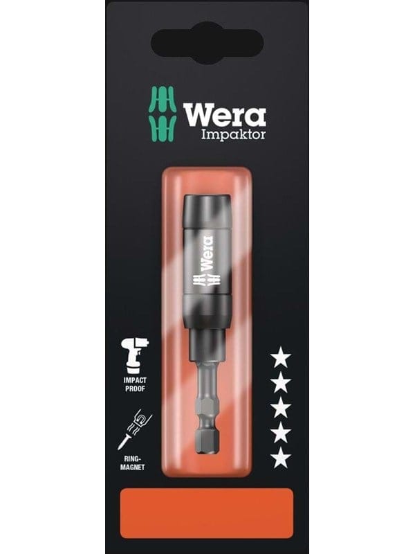 897/4 imp r sb Impaktor Halter mit Ringmagnet und Sprengring, 1/4' x 75 mm - Wera