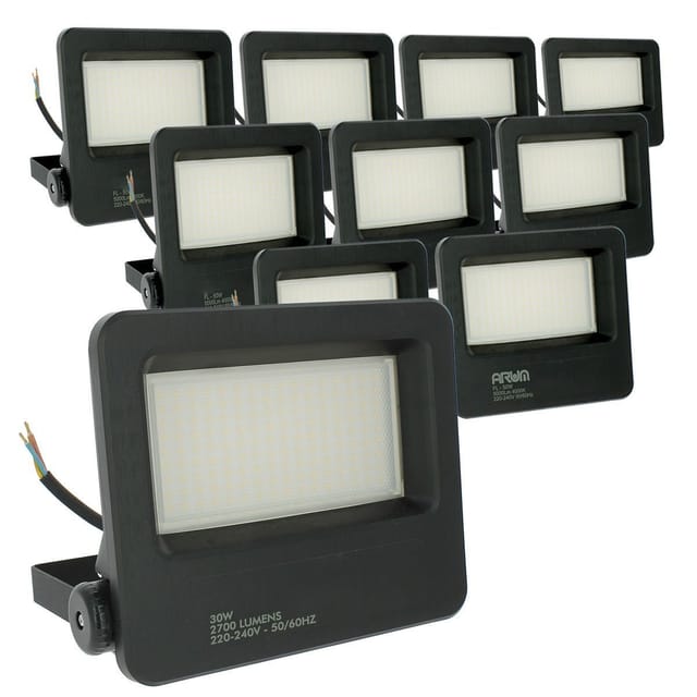 Los mit 10 LED-Flutlichtern für den Außenbereich 30 w Starke Helligkeit stark P65 Farbtemperatur: 4000K neutralweiß