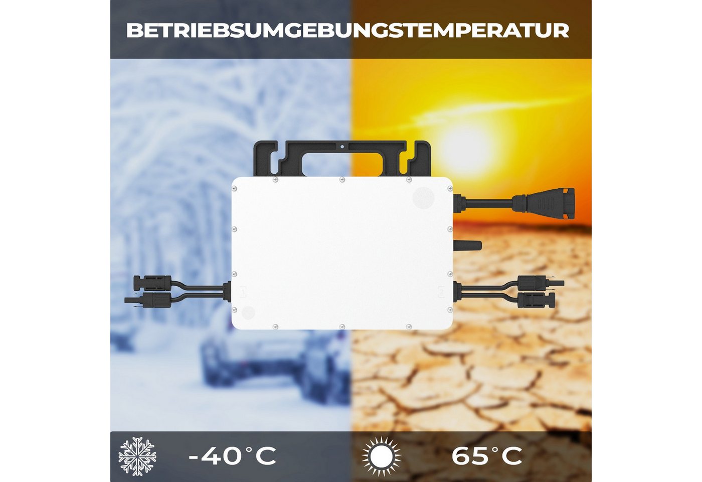 Hoymiles HMS-800-2T 800W Micro-Wechselrichter für Solarmodule, Microinverter Inverter für Mini-PV Plug & Play Balkonkraftwerk, Mikrowechselrichter, Solar Bild 3