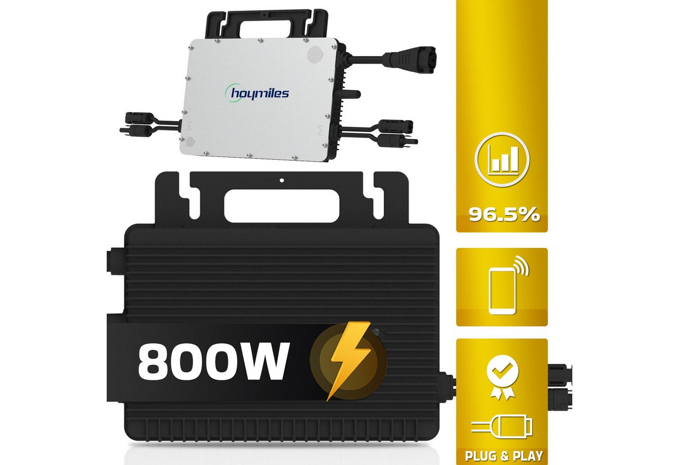 Hoymiles HMS-800-2T 800W Micro-Wechselrichter für Solarmodule, Microinverter Inverter für Mini-PV Plug & Play Balkonkraftwerk, Mikrowechselrichter, Solar Bild 5
