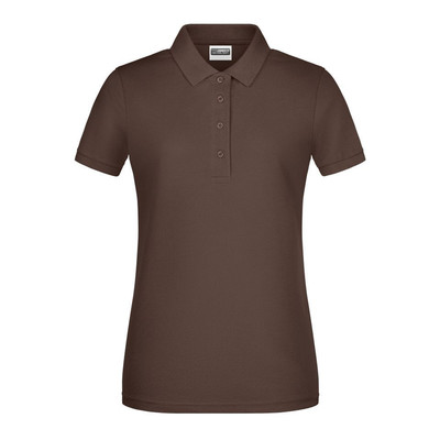 Damen Basic Poloshirt 8009, braun, Größe XXL