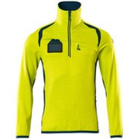 Fleecepullover mit kurzem Reißverschluss - ACCELERATE SAFE - hi-vis Gelb/Dunkelpetroleum, Gr. 5XL Bild 2