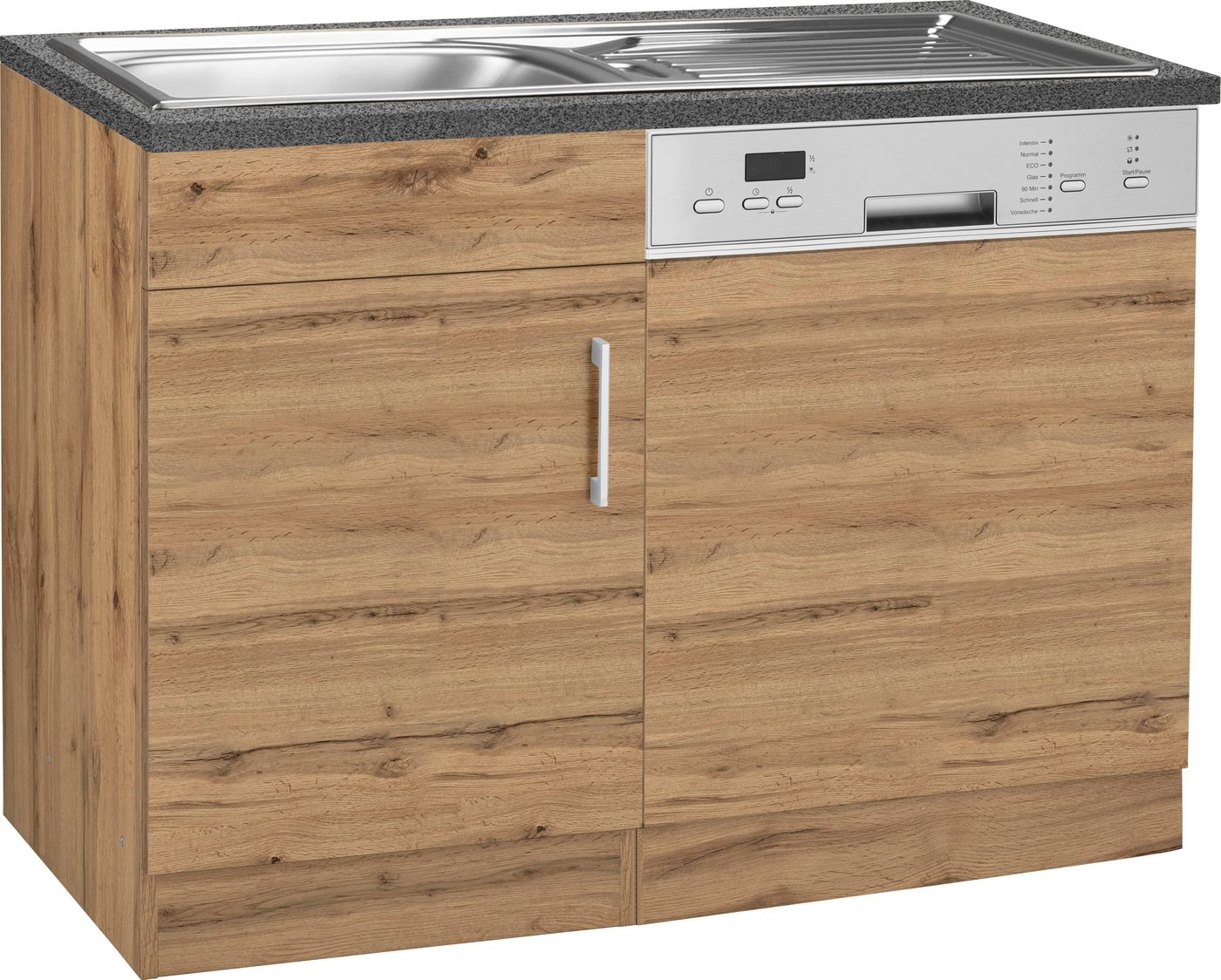 KOCHSTATION Spülenschrank KS-Colmar 110 cm, Front und Sockelblende für teilintegrierten Geschirrspüler