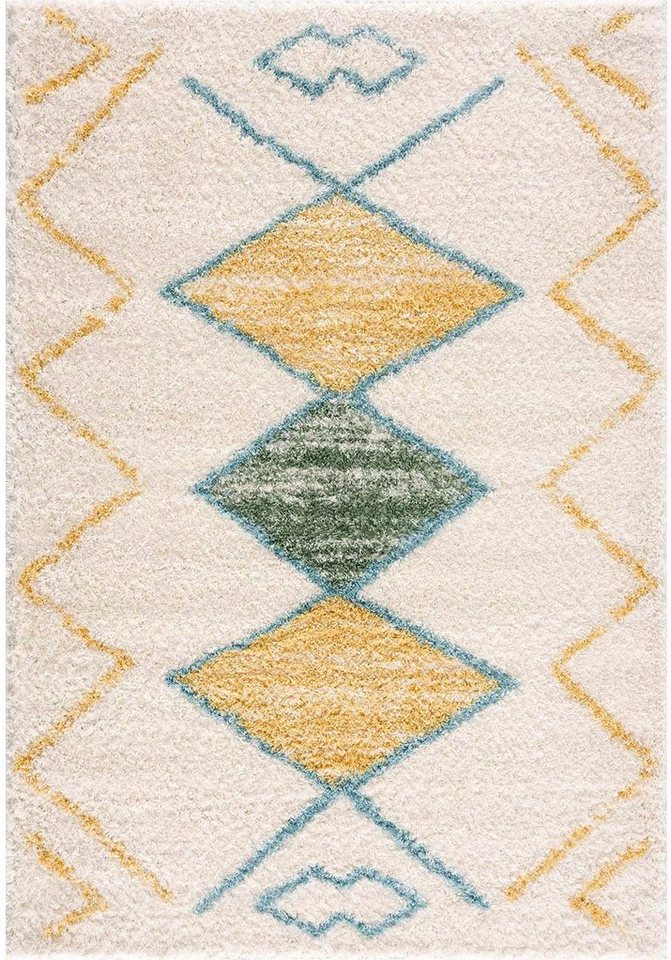 Carpet City Hochflor-Teppich Pulpy 557, rechteckig, Höhe: 30 mm, besonders weich, Ethno Look, ideal für Wohnzimmer & Schlafzimmer Bild 3