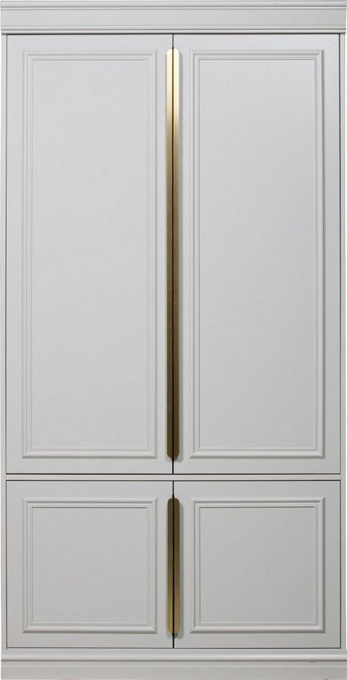 WOOOD Garderobenschrank Organize FSC®-Kiefernholz mit Zierleisten-Türen und Metallgriffen H 215 x B 110 x T 62 cm, Wandbefestigung empfohlen, pfleigleicht Bild 3