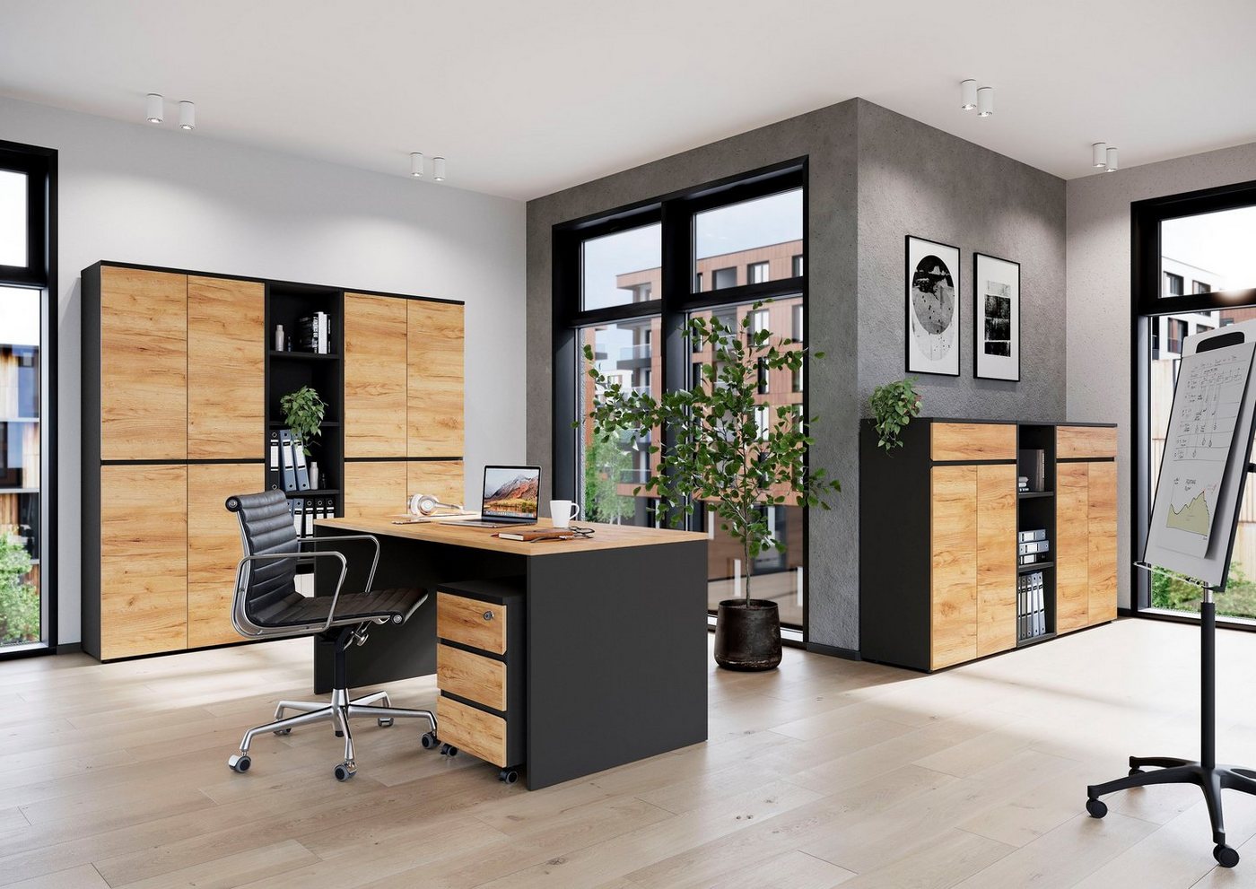 GERMANIA Aktenschrank Lissabon (1-St) mit Selbsteinzug der Schubladen und grifflosem Design Bild 3