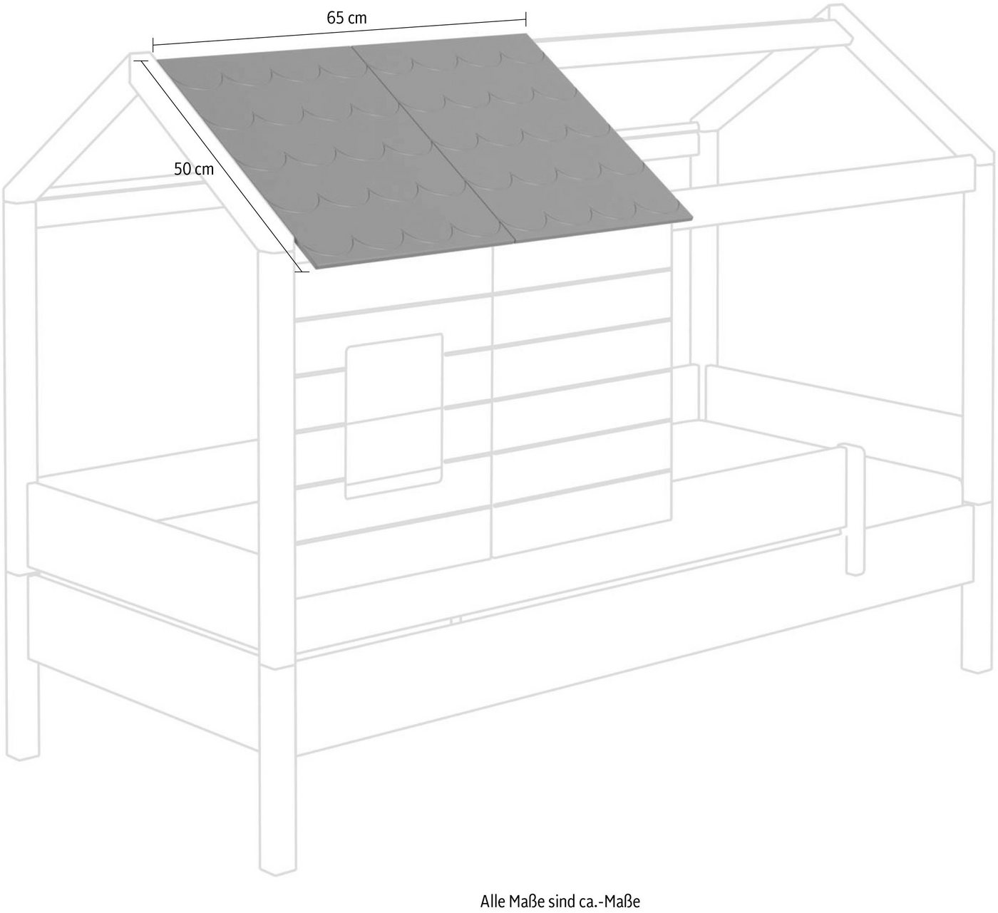 PAIDI Spielbett-Dachelement TINY HOUSE, (Set, 2er-Set), individuell verstellbar, patentierter PAIDI-Sicherheitsverschluss Bild 2
