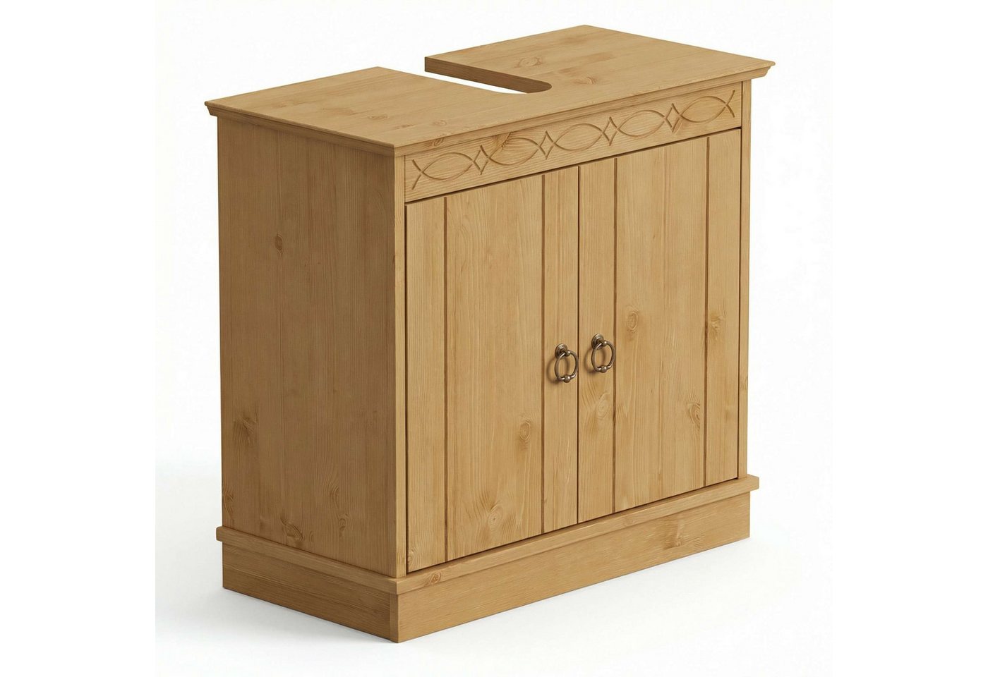 OTTO home Waschbeckenunterschrank Indra, Badschrank, Badmöbel, Badezimmerschrank (B/T/H: 64/32/60 cm) aus massiver Kiefer, 2 Türen, FSC®-zertifiziert Bild 3