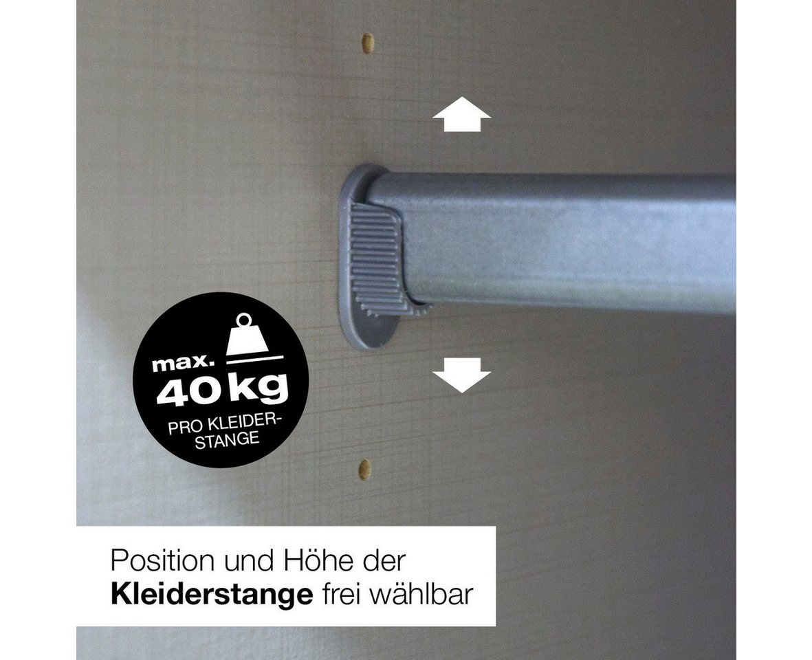 Wimex Schwebetürenschrank COCHEM in der Breite 180cm, mit Glasabsetzung, inkl. 3 Schubladen erhältlich in verschiedenen Farben Bild 2