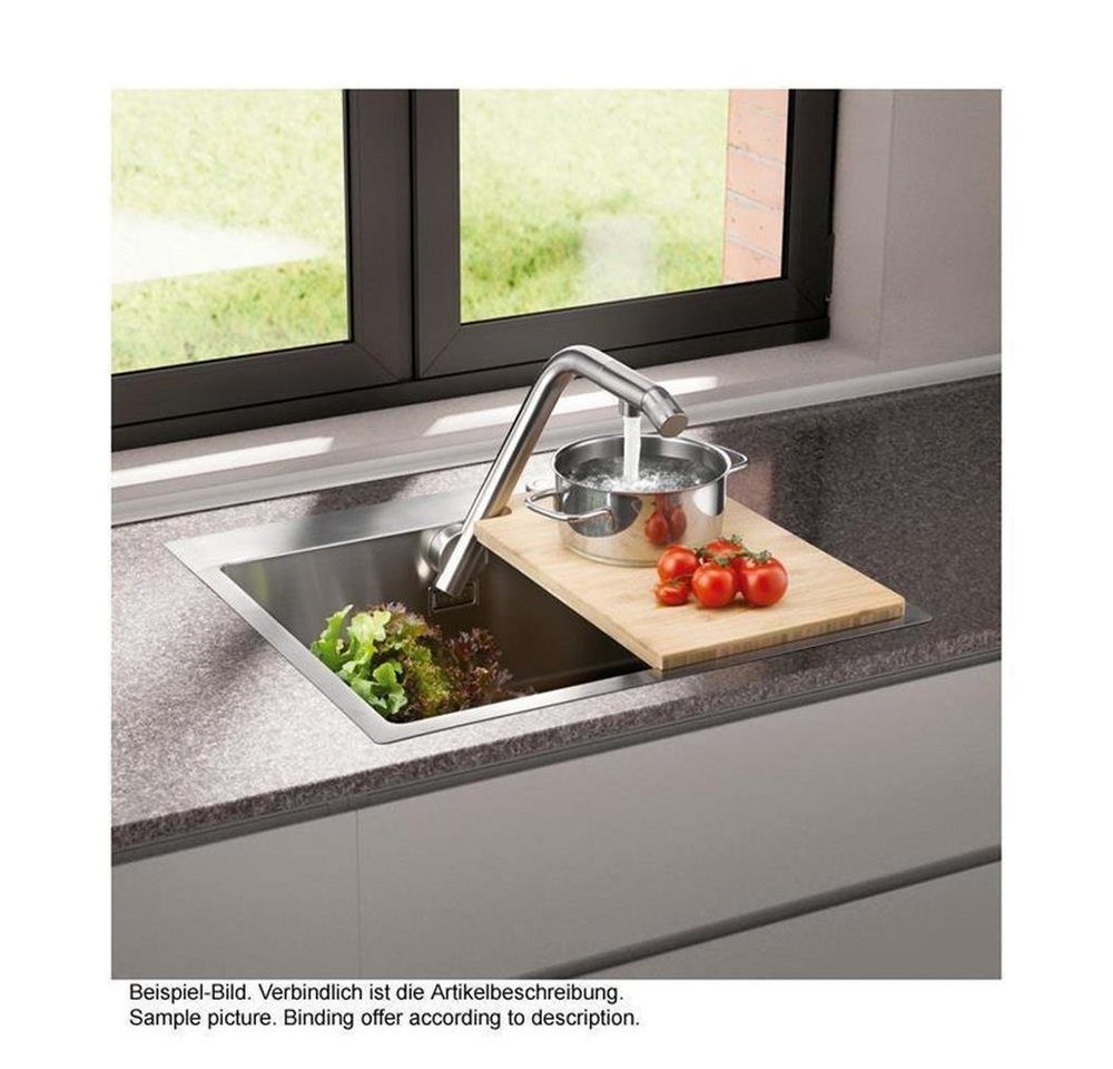 Naber Edelstahlspüle n-Set Corno Turno 60, Spüle und integrierte Armatur Turno, Edelstahl, 55/51 cm Bild 4