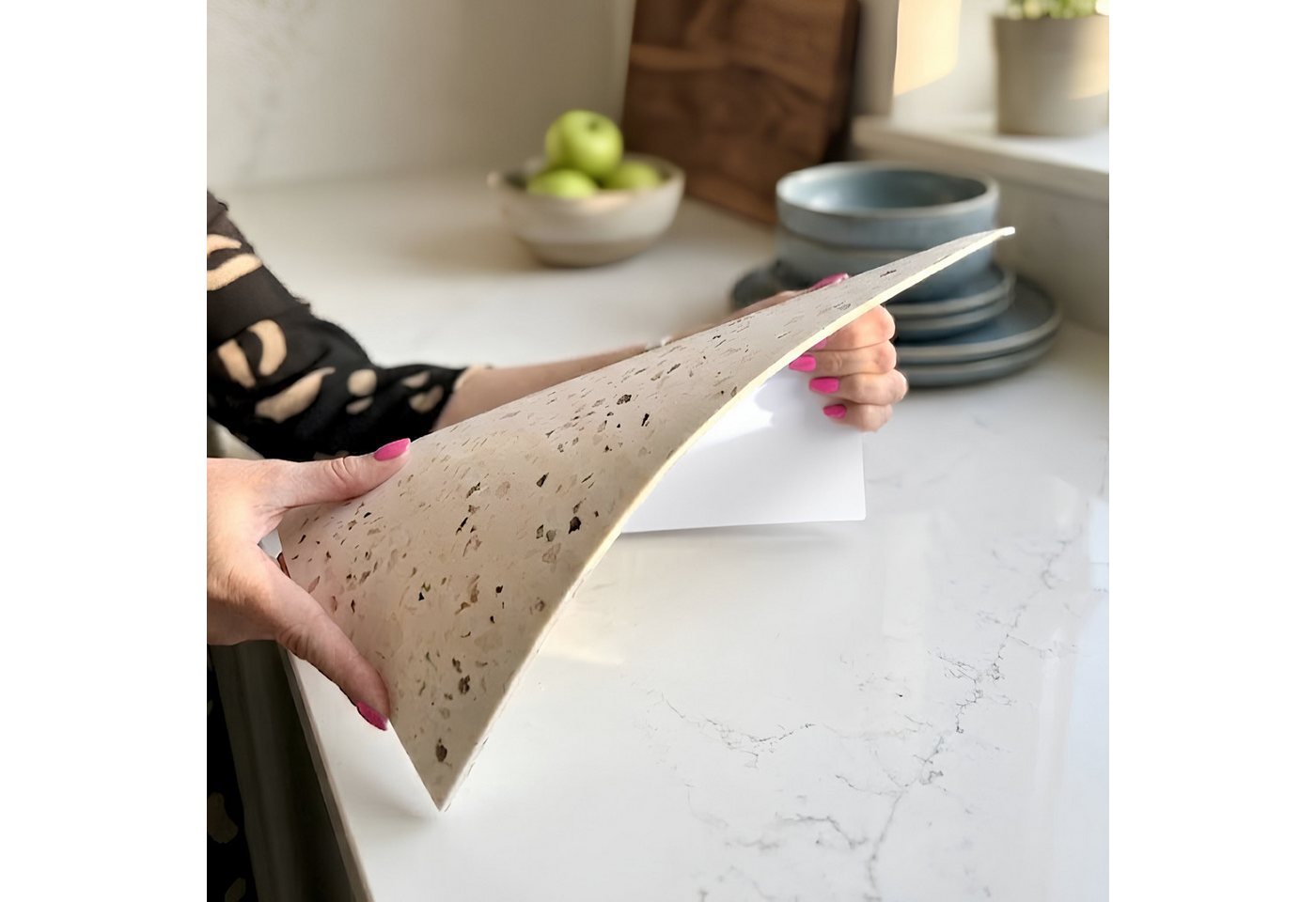 Tulup Vinylfliesen Selbstklebende Fliesen Platten PVC 30 cm x 30 cm Wandpaneele 9 Stück, Selbstklebende PVC-Fliesen Bild 5