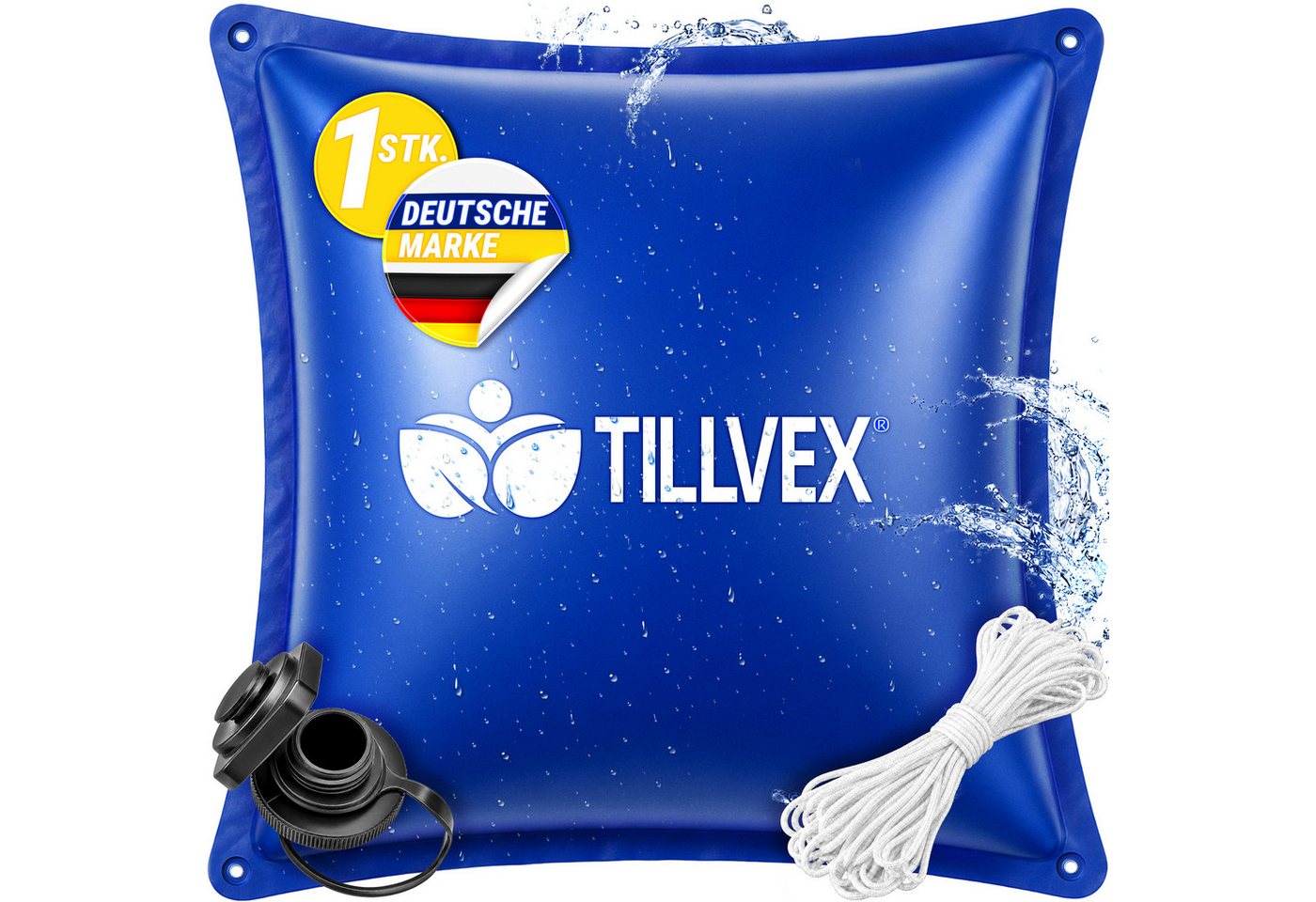 tillvex Pool tillvex® Poolkissen Winter XXL mit 12m Seil & Reparaturkit (Kissen zur Poolabdeckung frost- & chlorbeständig bis -20°C, 1-tlg., Winterkissen inkl. Schraubventil Überwinterung Pool), Poolkissen Winter XXL mit 12m Seil & Reparaturkit Luftkissen Bild 5