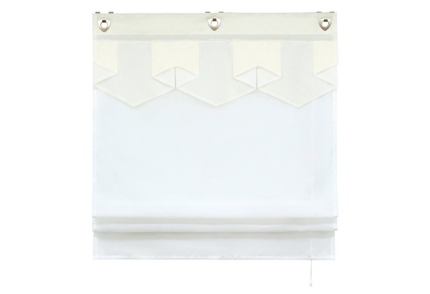 Delien Raffrollo Anita Voile Rollo mit Rautenmuster im modernen Stil, mit Hakenaufhängung, ohneBohren, Am Fensterrahmen einhängen und mit Zugschnur höhenverstellbar, Geometrischer Abschluss mit Ösen, transparent für Küche und Wohnzimmer Bild 2