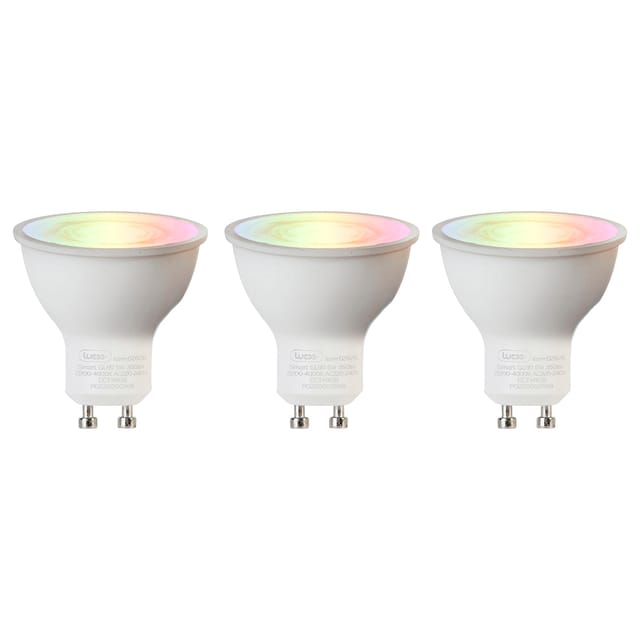 Luedd - Set mit 3 intelligenten GU10 RGBW-LED-Lampen 5W 350 lm 2200-4000K
