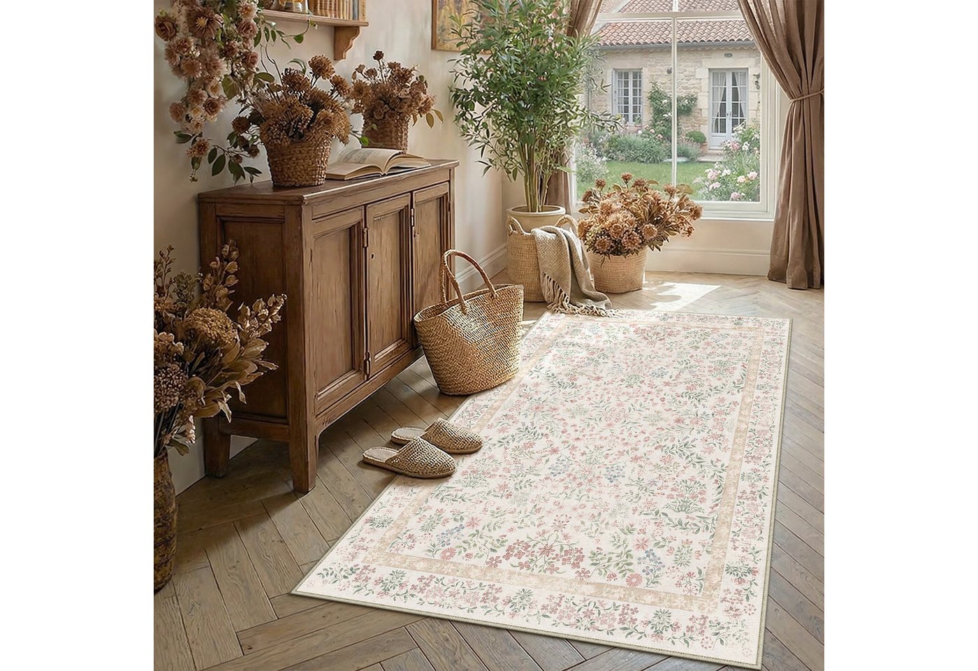 PURECOZY Teppich Kurzflor & Weich, waschbar & pflegeleicht, 120 x 180cm, Rosa, Rechteckig, Höhe: 5 mm, geeignet für verschiedene Innenräume