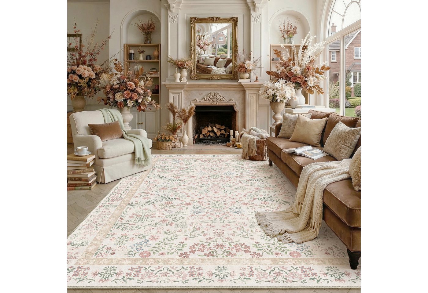 PURECOZY Teppich Kurzflor & Weich, waschbar & pflegeleicht, 120 x 180cm, Rosa, Rechteckig, Höhe: 5 mm, geeignet für verschiedene Innenräume Bild 3