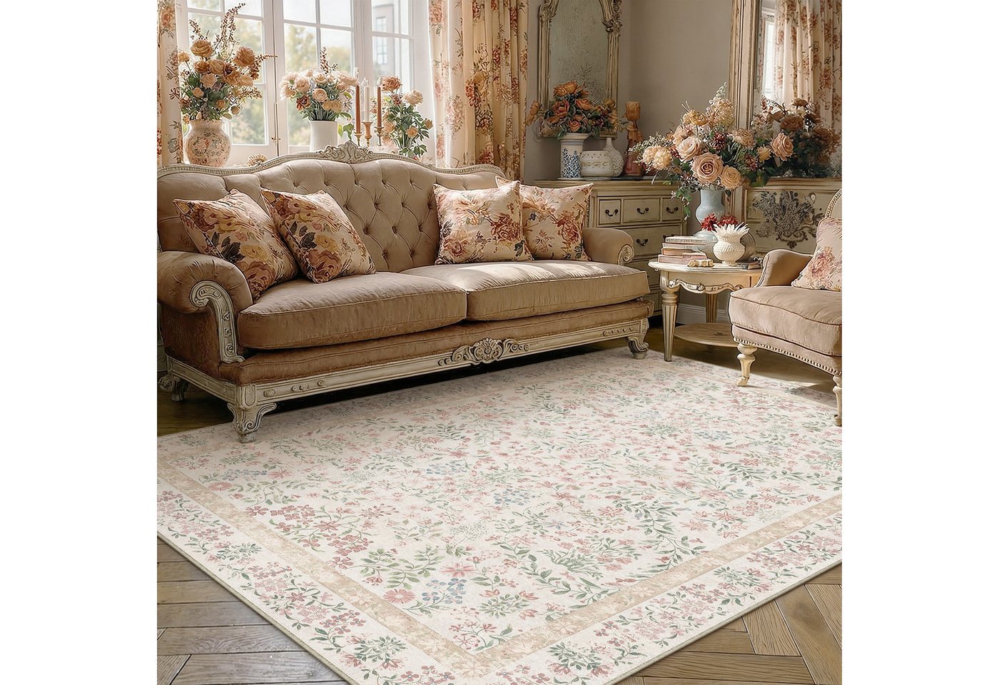 PURECOZY Teppich Kurzflor & Weich, waschbar & pflegeleicht, 120 x 180cm, Rosa, Rechteckig, Höhe: 5 mm, geeignet für verschiedene Innenräume Bild 4