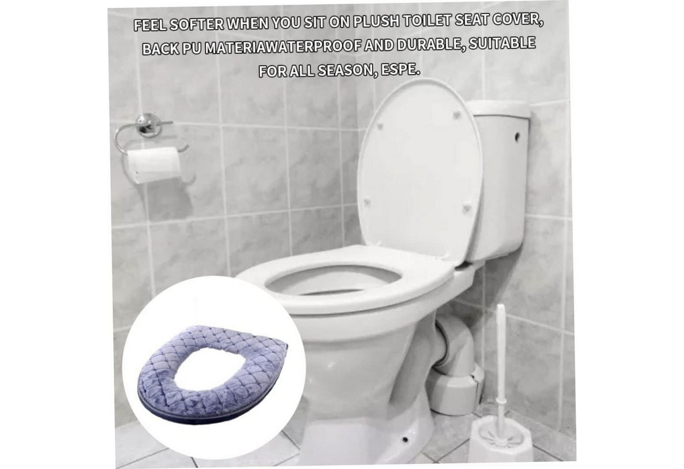 FELIXLEO Toilettensitzerhöhung Weiche waschbare Toilettensitzabdeckung Pad Bild 3