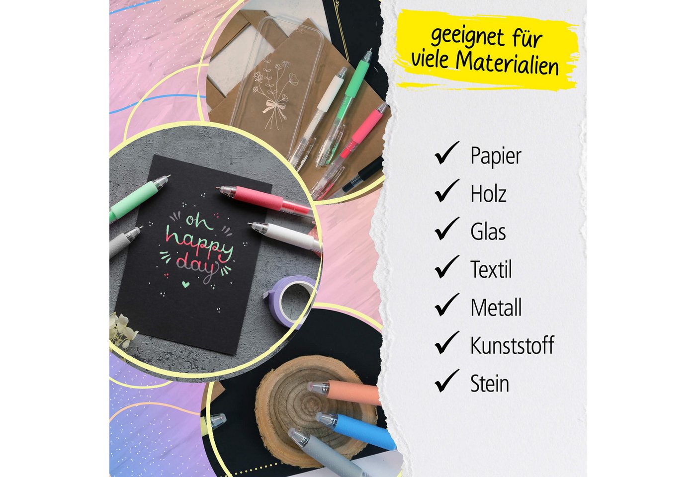 Online Pen Fineliner Acrylic Liner Fashion, (6), 6er Set Acrylic Liner mit stark deckender Acyrlfarbe Pastell Bild 3