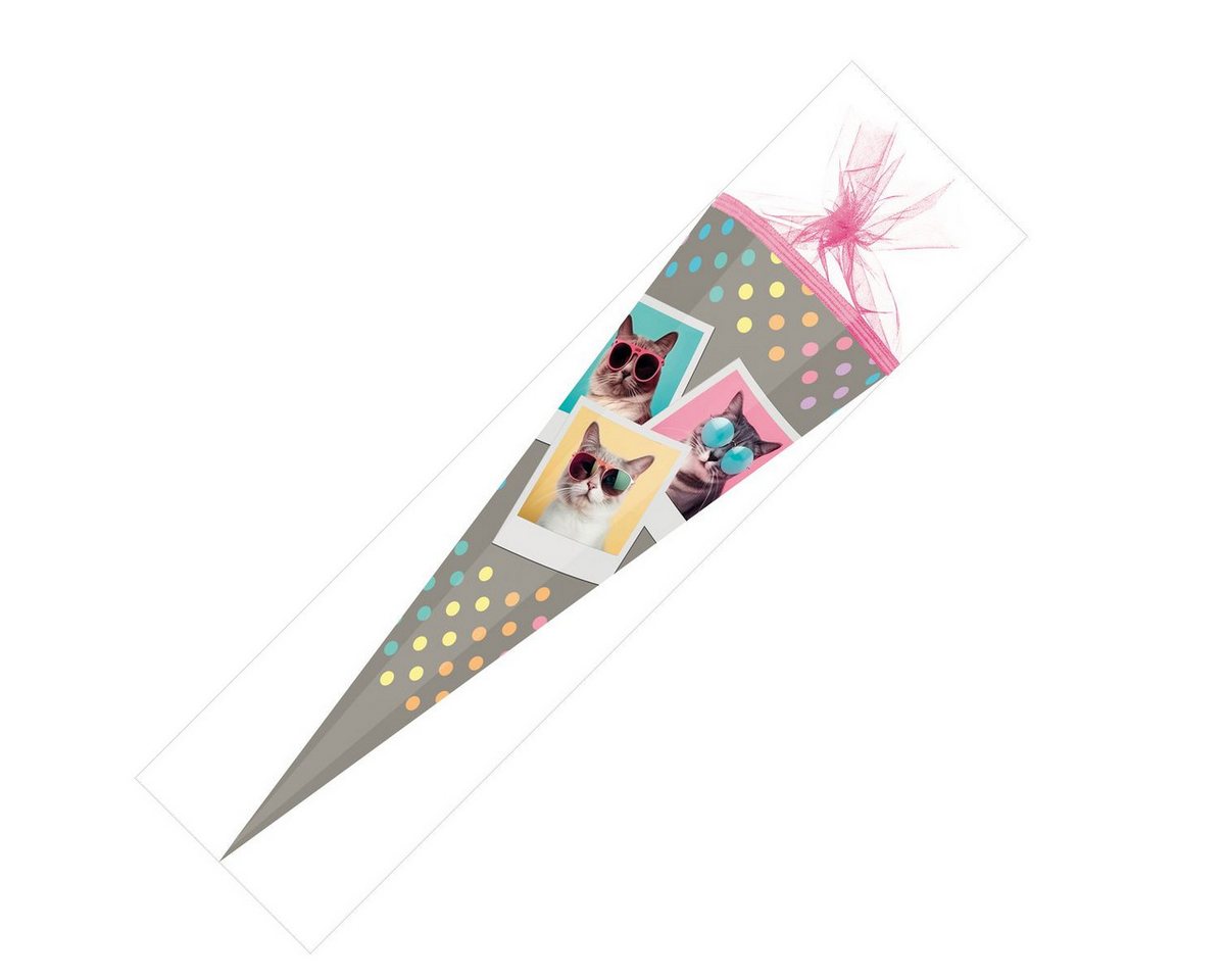 Nestler Schultüte Nestler Schultüte Cool Cats eckig mit Tüllverschluss 85cm
