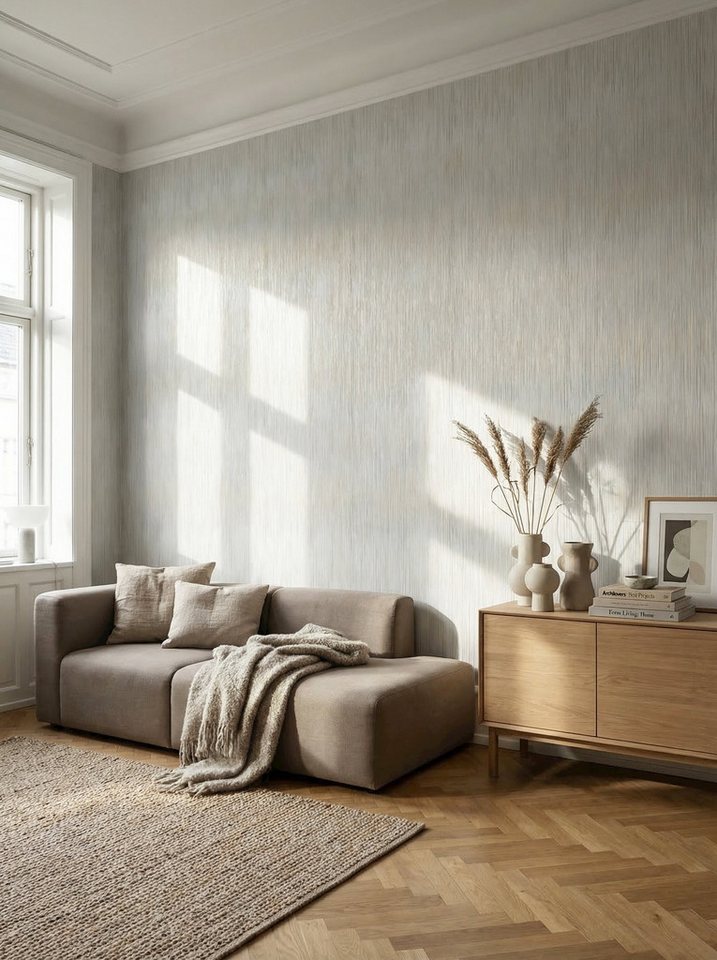 Newroom Vliestapete Amaris Taupe Tapete Vliestapete Blumen, Floral, Blumenranke, strukturiert, Mustertapete Bild 4