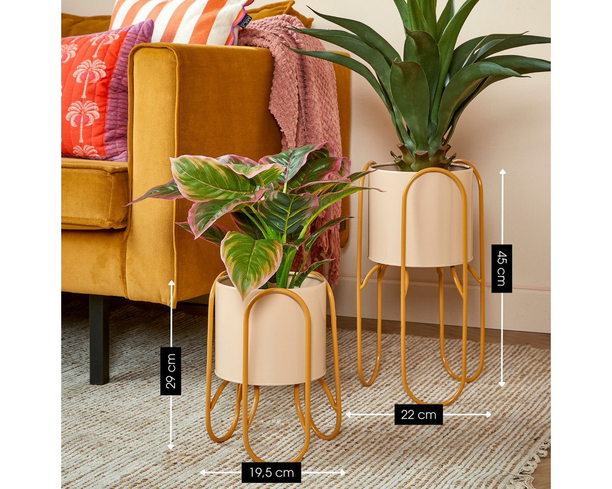 Mica Decorations Blumentopf Mica Decorations Donau Blumentopf – Set von 2 – Gelb Bild 2