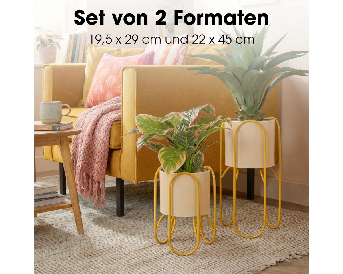 Mica Decorations Blumentopf Mica Decorations Donau Blumentopf – Set von 2 – Gelb Bild 4