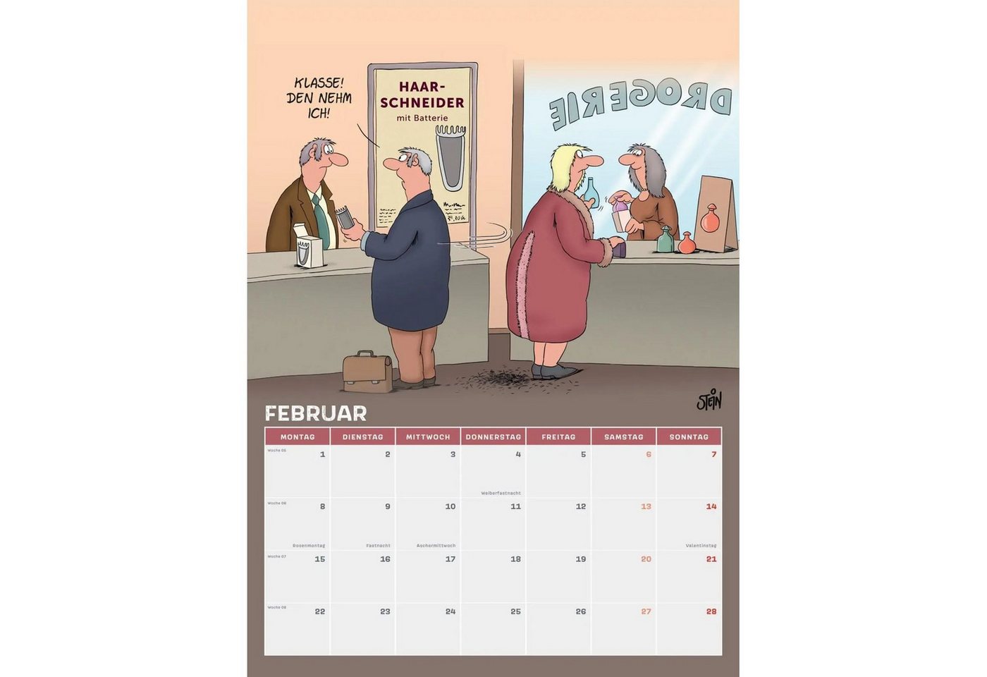 Lappan Verlag Wandkalender Uli Stein Männer Kalender 2027: Monatskalender für die Wand Bild 5