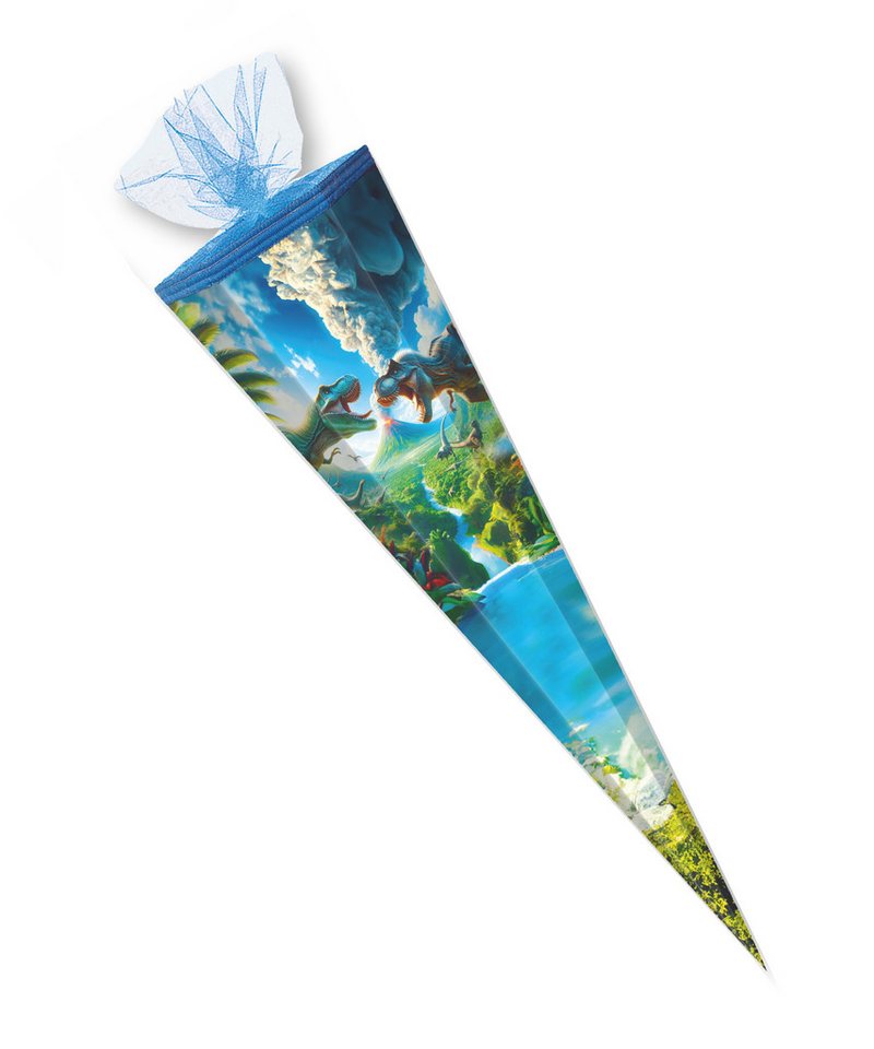 Verpackungsmittel GmbH Markneukirchen Schultüte Schultüte / Zuckertüte / 85cm / eckig / "Dinosauier T-Rex