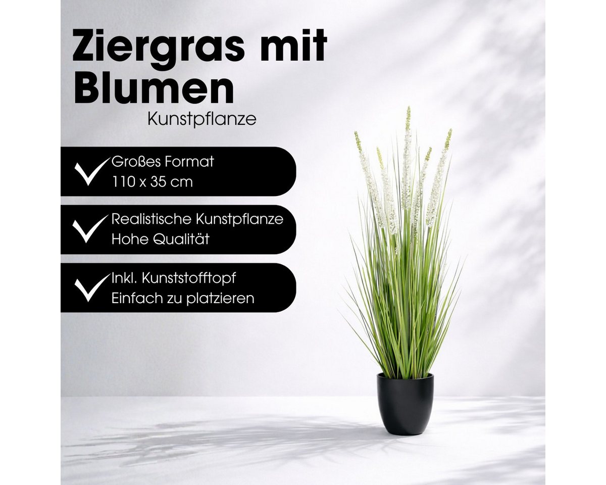 Kunstpflanze Mica Decorations Eremurus – H110 x Ø35 cm – Grün, Weiß, Mica Decorations, Höhe 110 cm Bild 2