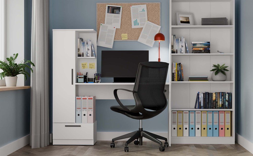 ibonto Regal-Schreibtisch Schreibtisch mit Bücherregal, Schublade und Stauraum, 2-in-1-Kombination