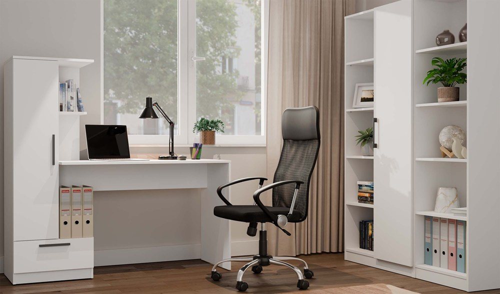 ibonto Regal-Schreibtisch Schreibtisch mit Bücherregal, Schublade und Stauraum, 2-in-1-Kombination Bild 3