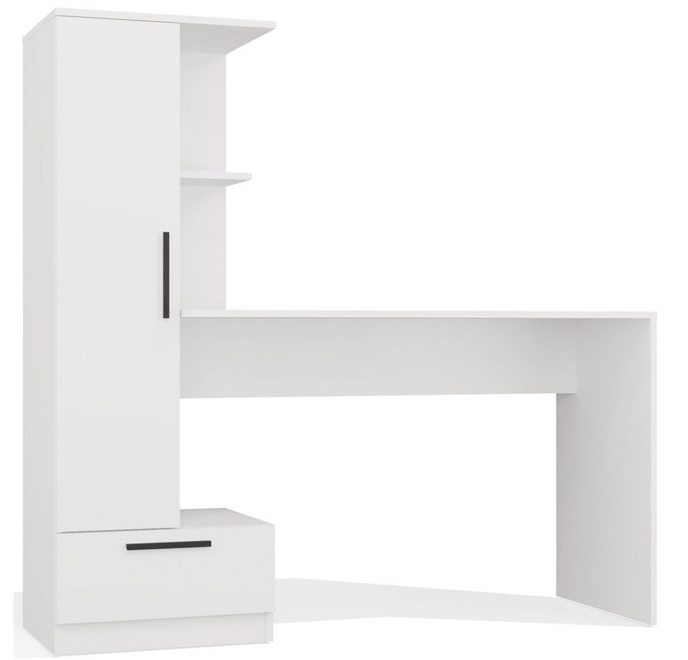 ibonto Regal-Schreibtisch Schreibtisch mit Bücherregal, Schublade und Stauraum, 2-in-1-Kombination Bild 4