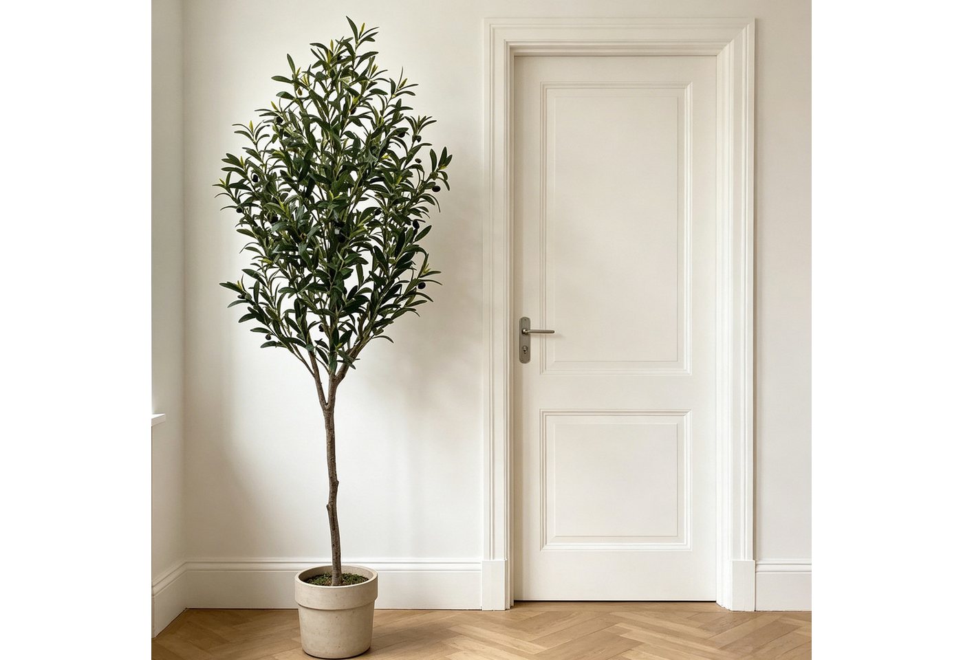 Künstliche Zimmerpflanze Olivenbaum Mehrere Höhen zur Auswahl, naturgetreuer im Topf Zimmerdeko, CASSILANDO, Höhe 120 cm Bild 4