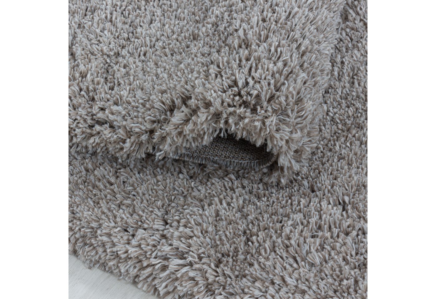 KADIMA DESIGN Teppich SALZACH Shaggy Langflor Wohnzimmer Schlafzimmer Waschbar Esszimmer, Läufer, Höhe: 52 mm, Beige, 60x110 cm, Wohnzimmerteppich Strapazierfähig Waschbar
