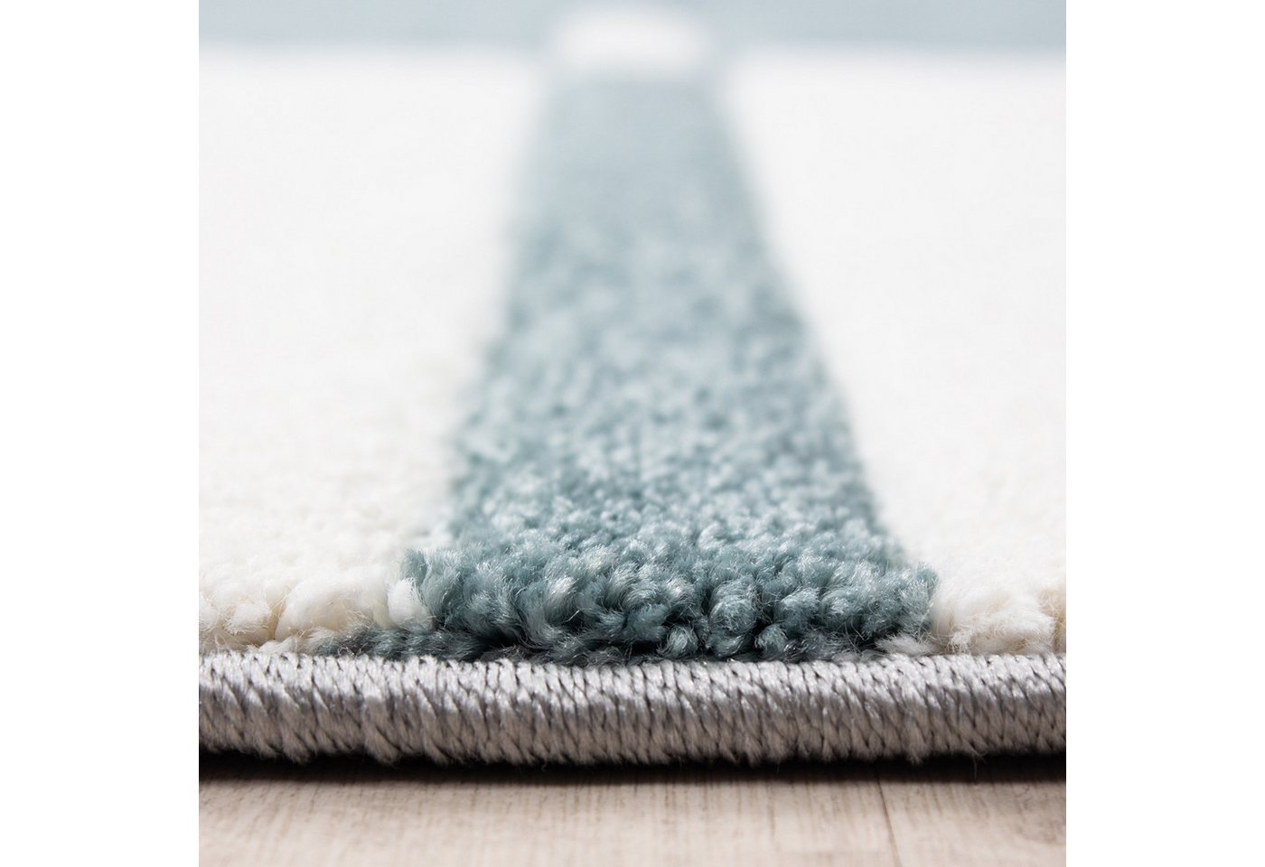 KADIMA DESIGN Teppich LATEMAR Wohnzimmer Schlafzimmer Waschbar Wohnzimmerteppich Esszimmer, Läufer, Höhe: 15 mm, Blau, 80x150 cm, Strapazierfähig Fußbodenheizung Karo Waschbar Bild 3