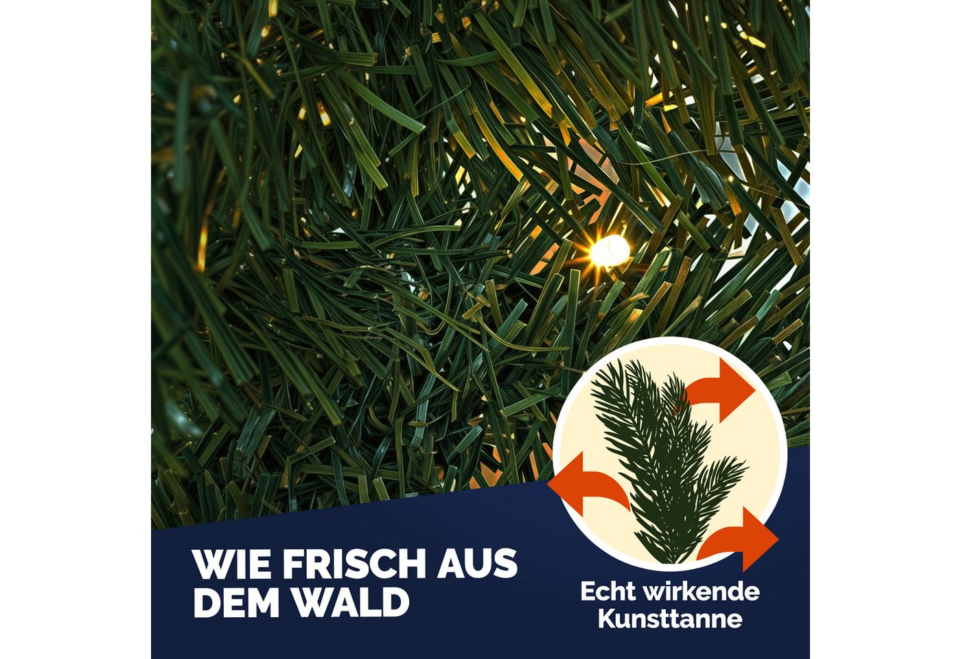 Kunstgirlande, Casaria, Höhe 28 cm, Weihnachtsgirlande geschmückt 10m 160 LED Warmweiß Innen Außen IP44 Bild 2
