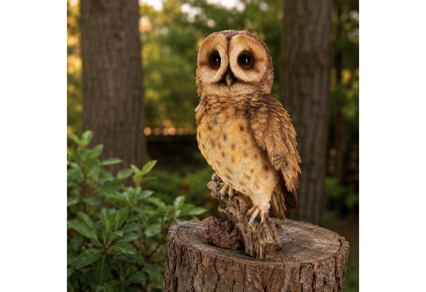 Online-Fuchs Gartenfigur für außen - Eule, Uhu, Kauz mit braunen Gefieder - Deko Figuren, (für den Innen- und Außenbereich, detailreiches Federkleid), aus langlebigem Kunstharz gefertigt - wetterfest - 31 cm groß Bild 5