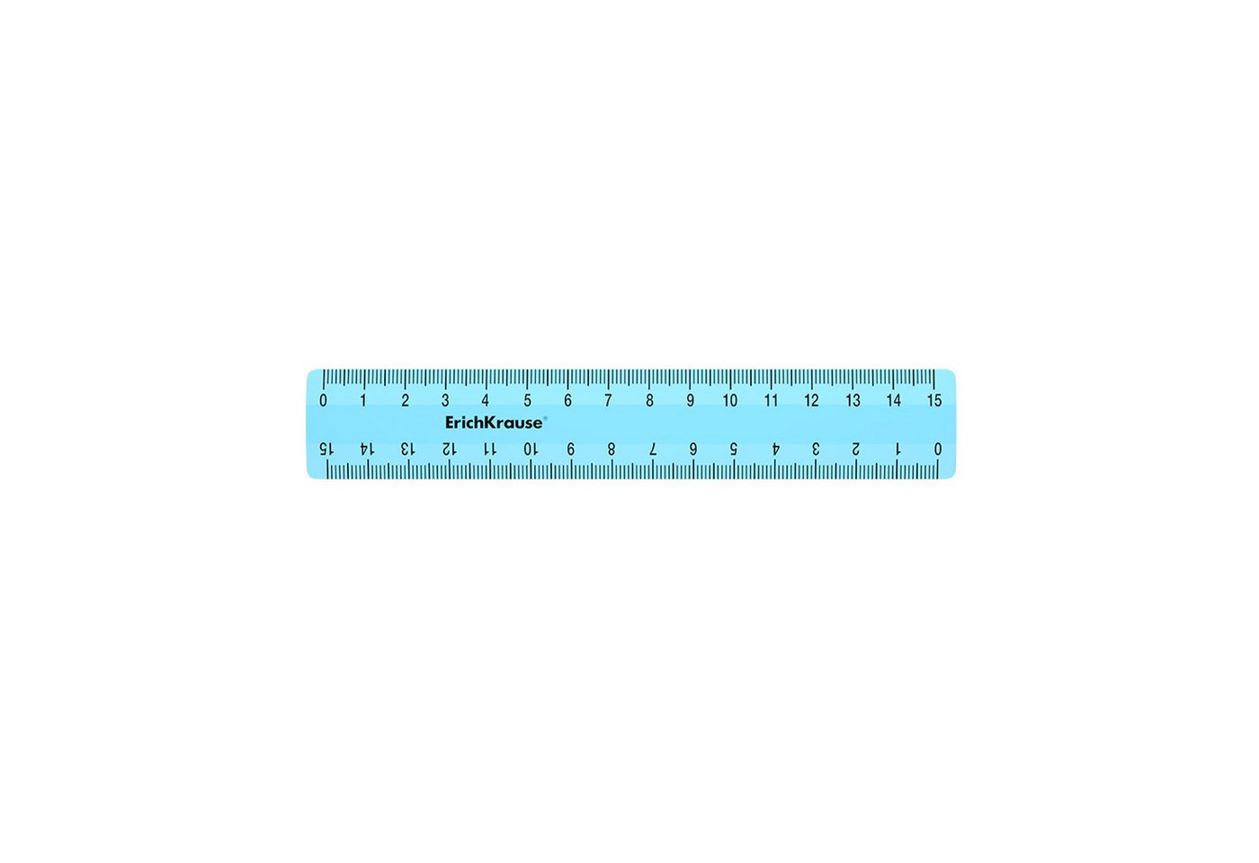 Erich Krause Lineal, Lineal 15cm doppelseitig Kunststoff 1 Stück Hellblau Bild 3