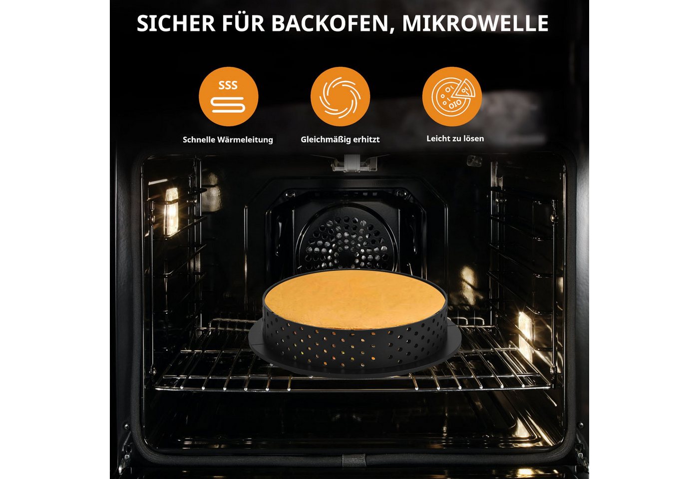 BlingBin Tarteform Dessertringe Formenset 18stk Tartelette Förmchen Kuchenform Perforiert, (18er Set 18-tlg), Mit Kreis/Rechteck/Oval Mini Ausstecher Kuchenringe, Backformen Set Bild 4