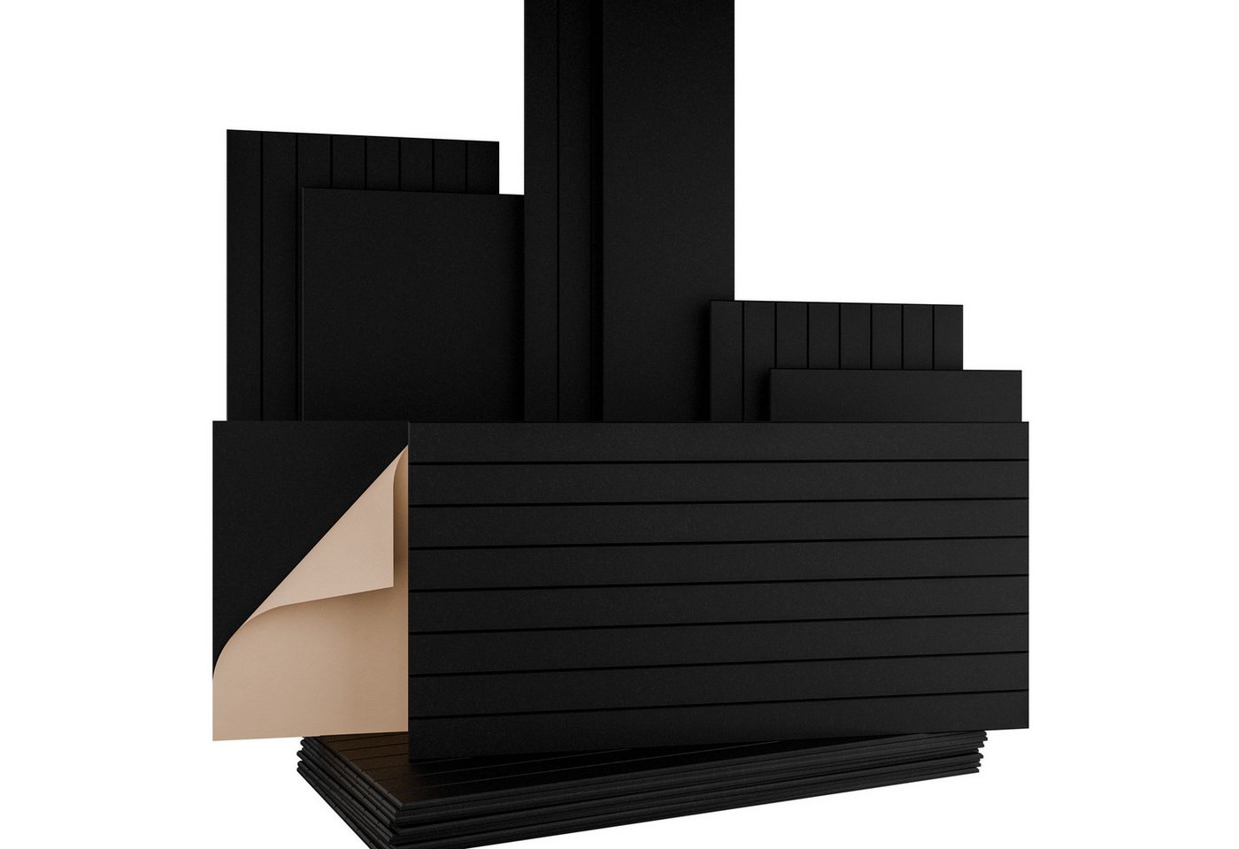 AKUSTIKO Schallschutzpaneel, BxL: 60x120 cm, (Selbstklebend 120x60cm - 8 Stück Schwarz Akustik Wandpaneele Schallschutz & Raumakustik Panels Filz 9mm Hexim Decken- & Wandverkleidung Aufnahme Raum (5.76m) Bild 3
