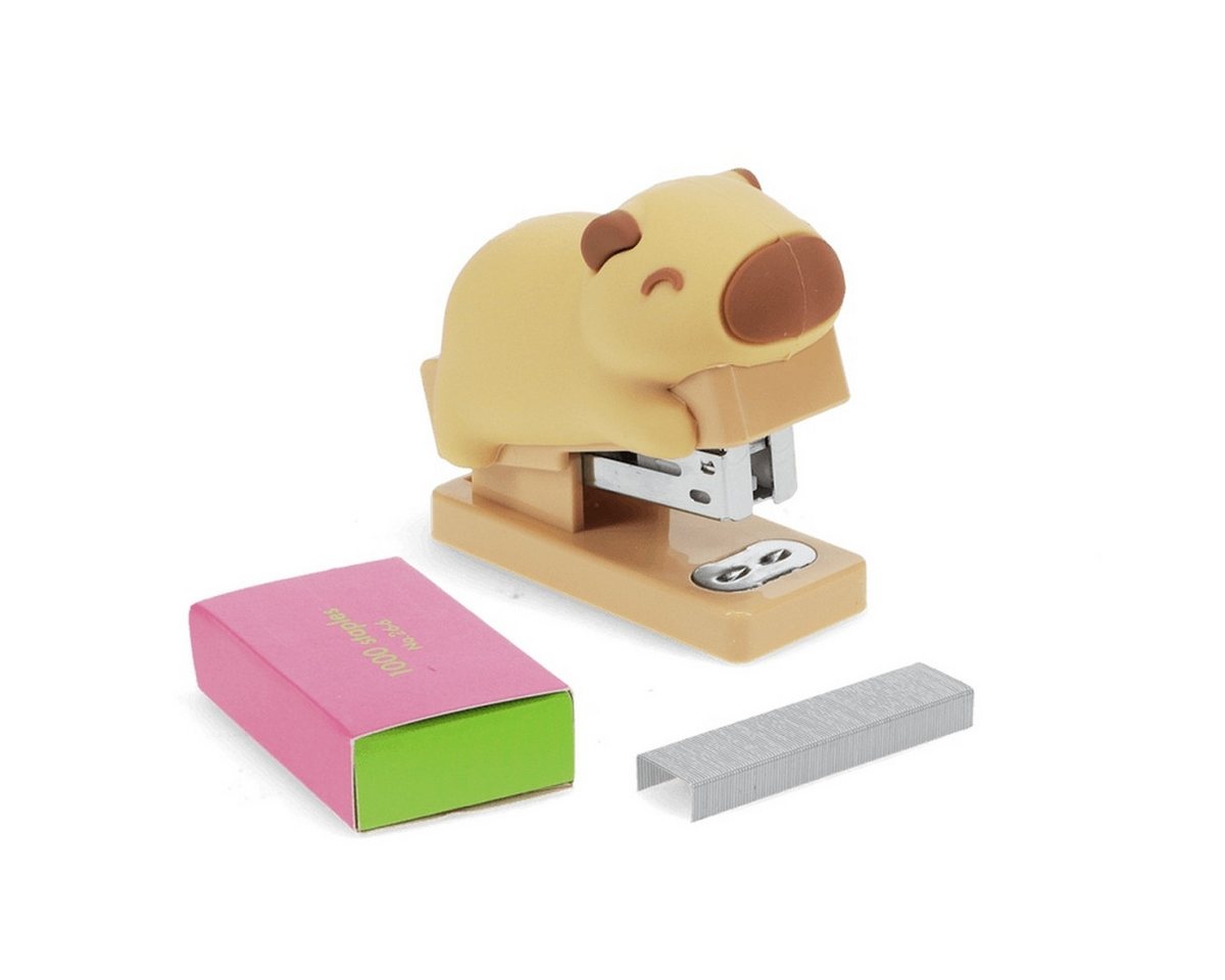 Rex London Heftgerät Mini-Hefter Capybara niedlich 1000 Klammern kompakt ab 2 Blatt Bild 2